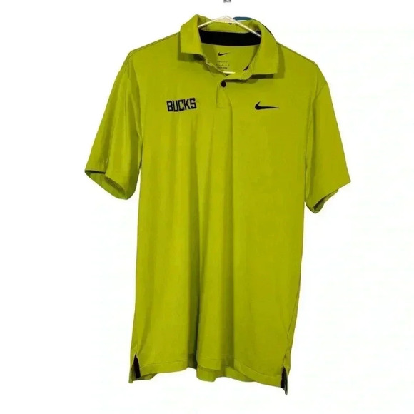 Nike Other - Nike Shirt Mens Medium "Bucks" Neon Green Golf Polo Short Sleeve Dri-Fit